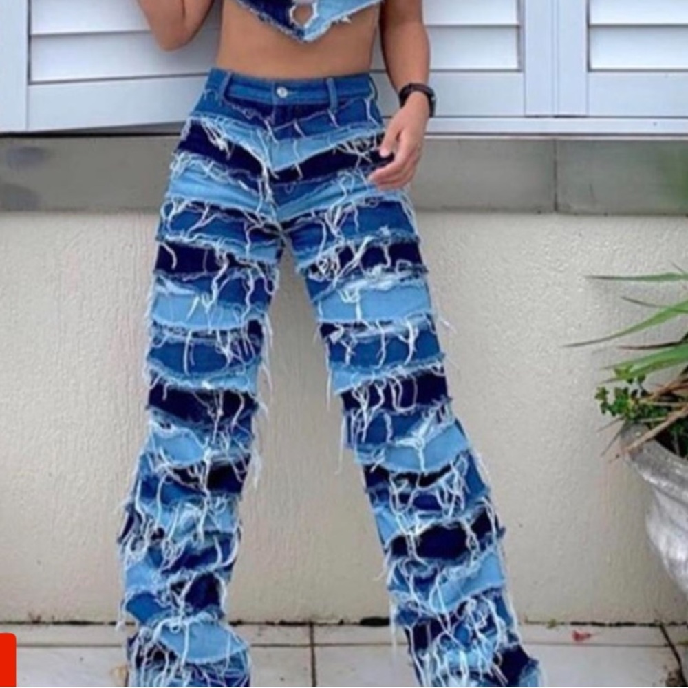 Jaded London Distressed Blue Jeans